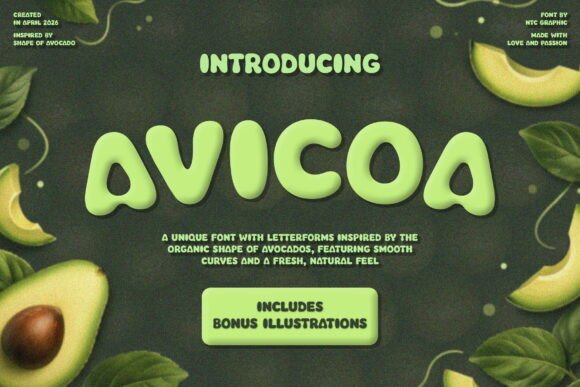 Discover Avicoa: The Organic Avocado-Inspired Font for Modern Design