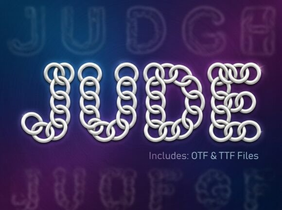 Jude: A Bold and Industrial Chain-Link Typeface for Modern Branding