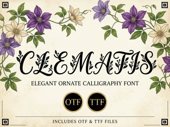 Stunning Clematis Font for Creative Design